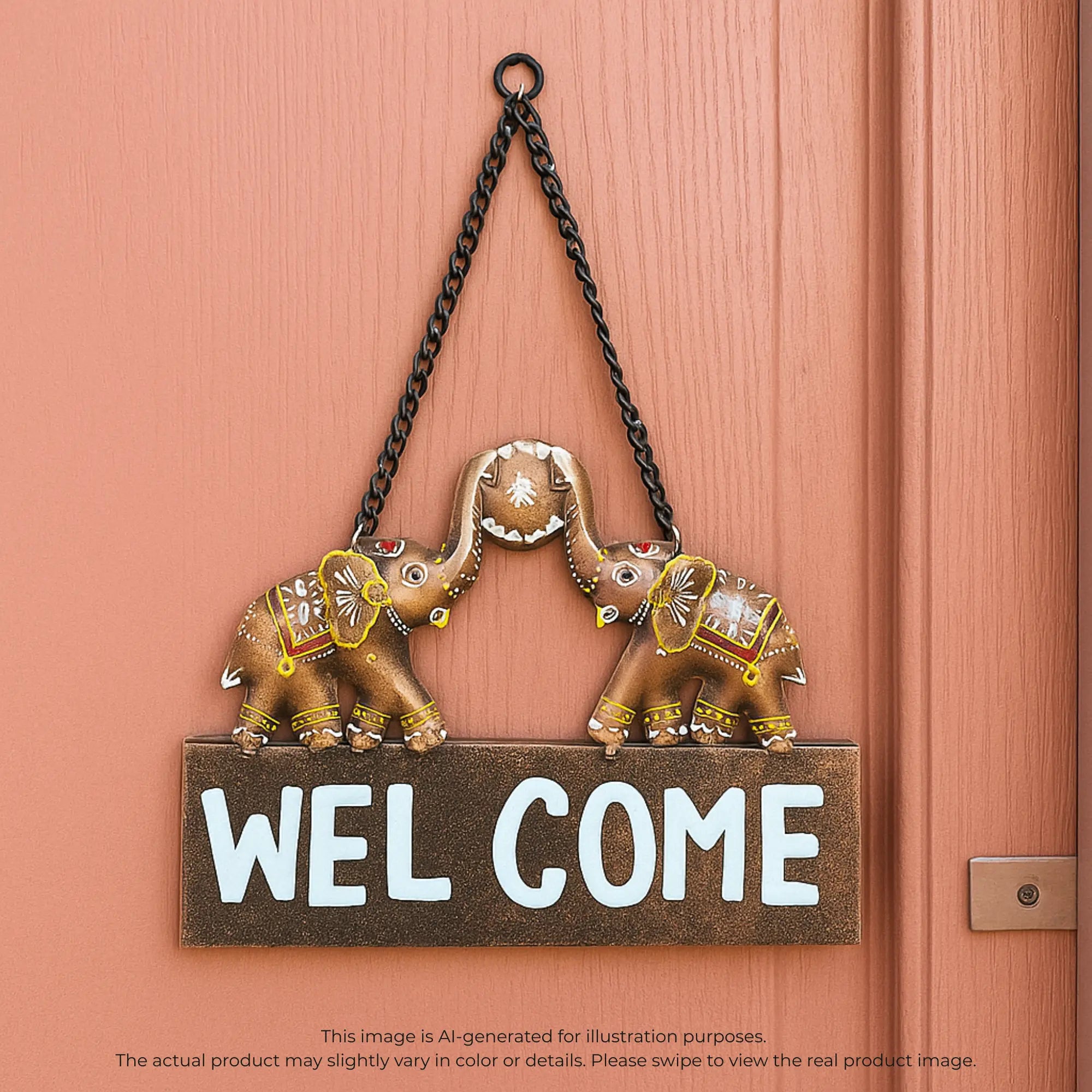 Welcome Wall Hanging – Handmade Metal Wall Decor