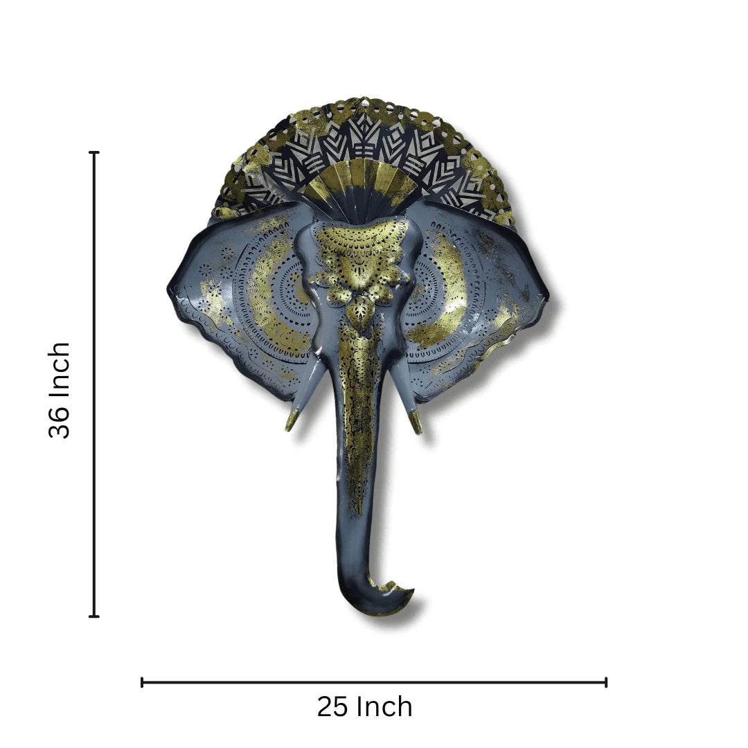 Metal Ganesha Wall Hanging with LED