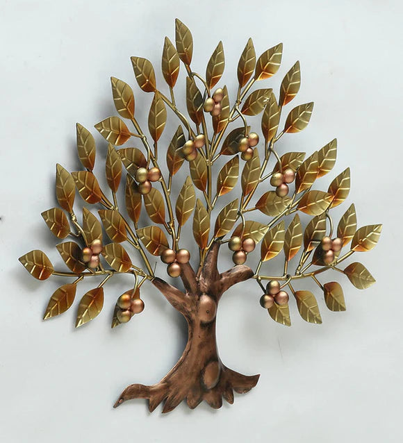 Tree Of Life Golden Small Metal Wall Decor