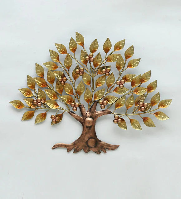 Tree Of Life Golden Small Metal Wall Decor