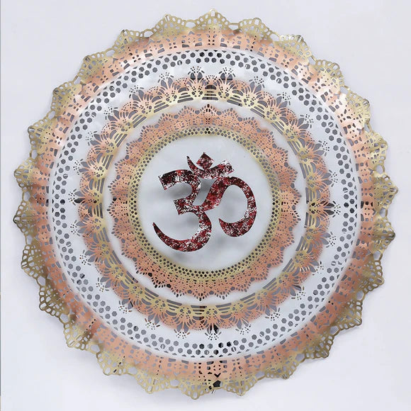 Multicolour Om Round Wall Art