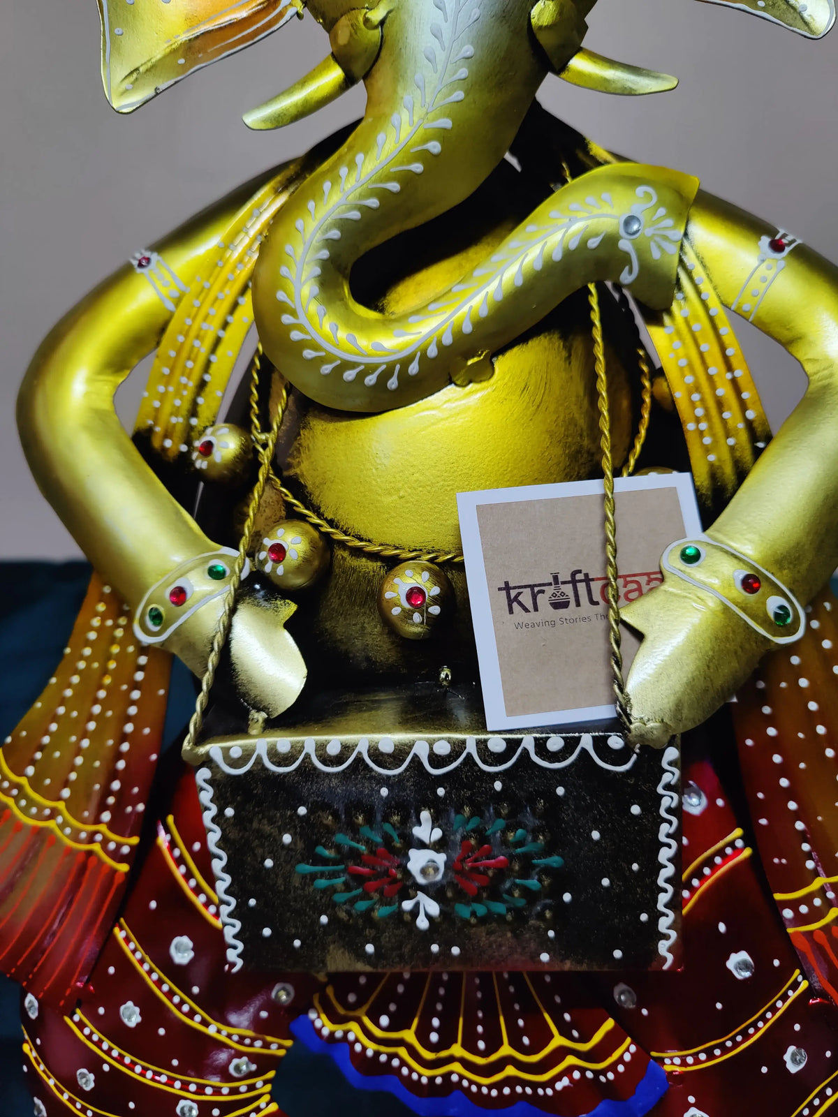Ganpati Ji Playing Harmonium Metal Table Decor