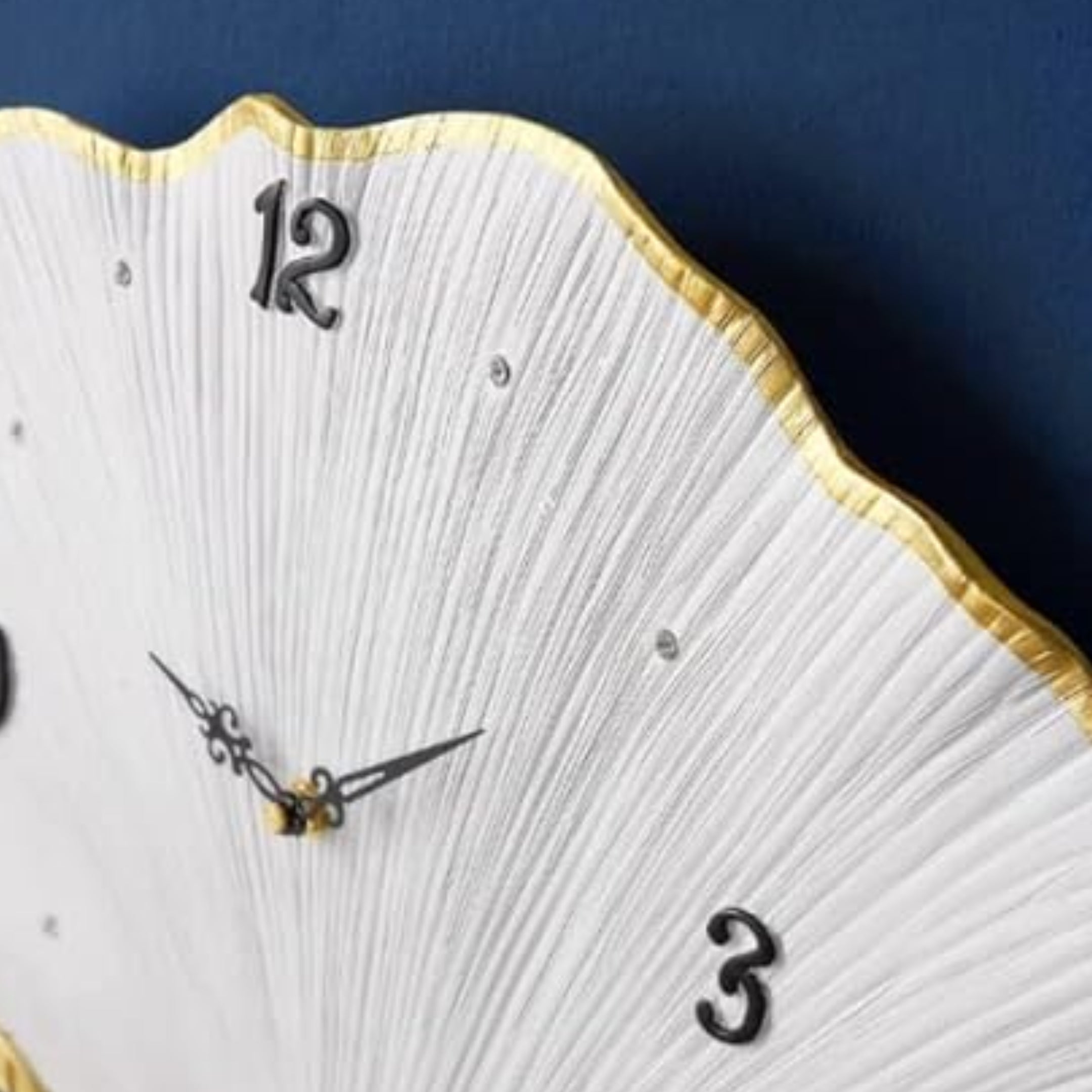 Modern White Leaf Inspired Metal Wall Clock