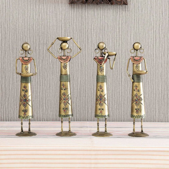 Narega Doll Metal Showpiece Set Of 4