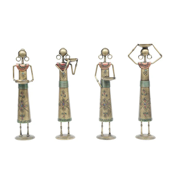 Narega Doll Metal Showpiece Set Of 4