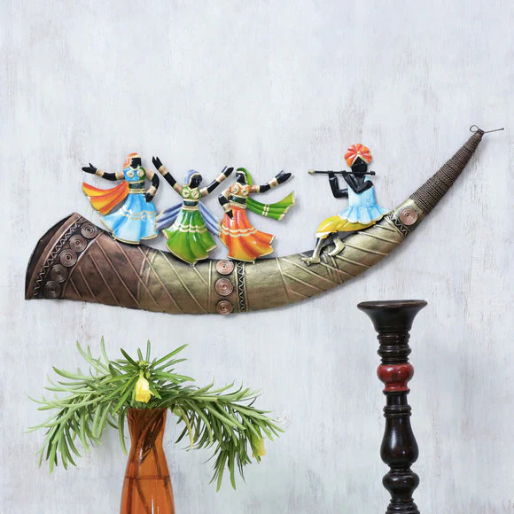 Vibrant Metal Baarat Shenahi Wall Hanging