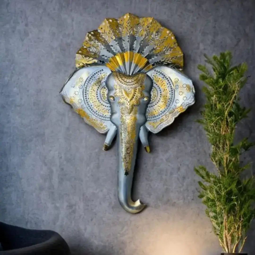 Metal Ganesha Wall Hanging with LED