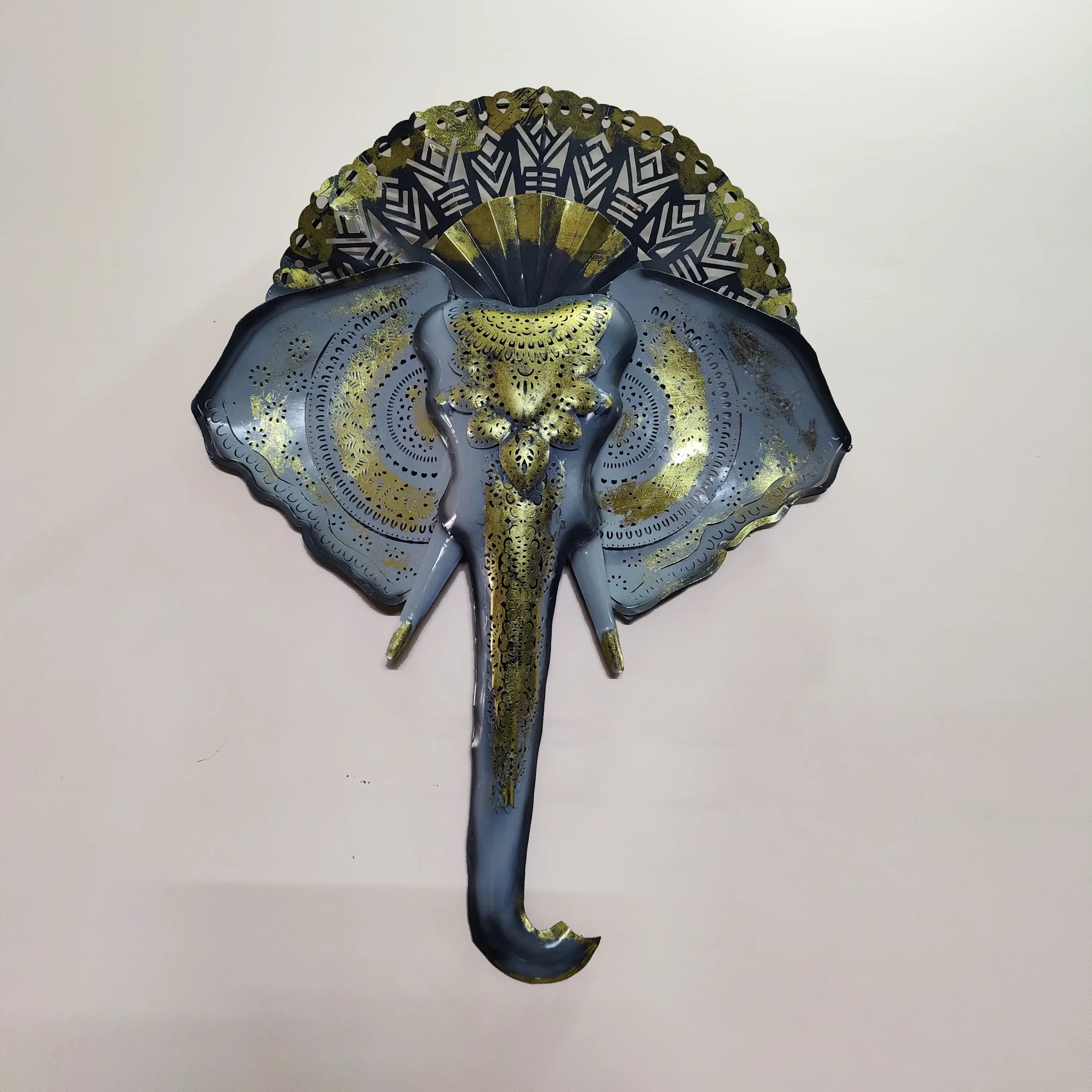 Metal Ganesha Wall Hanging with LED