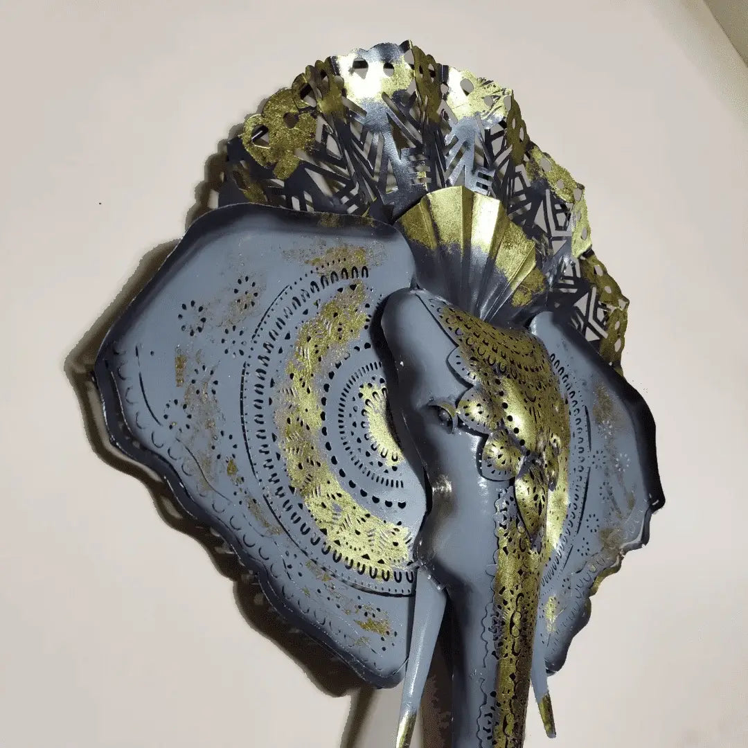 Metal Ganesha Wall Hanging with LED