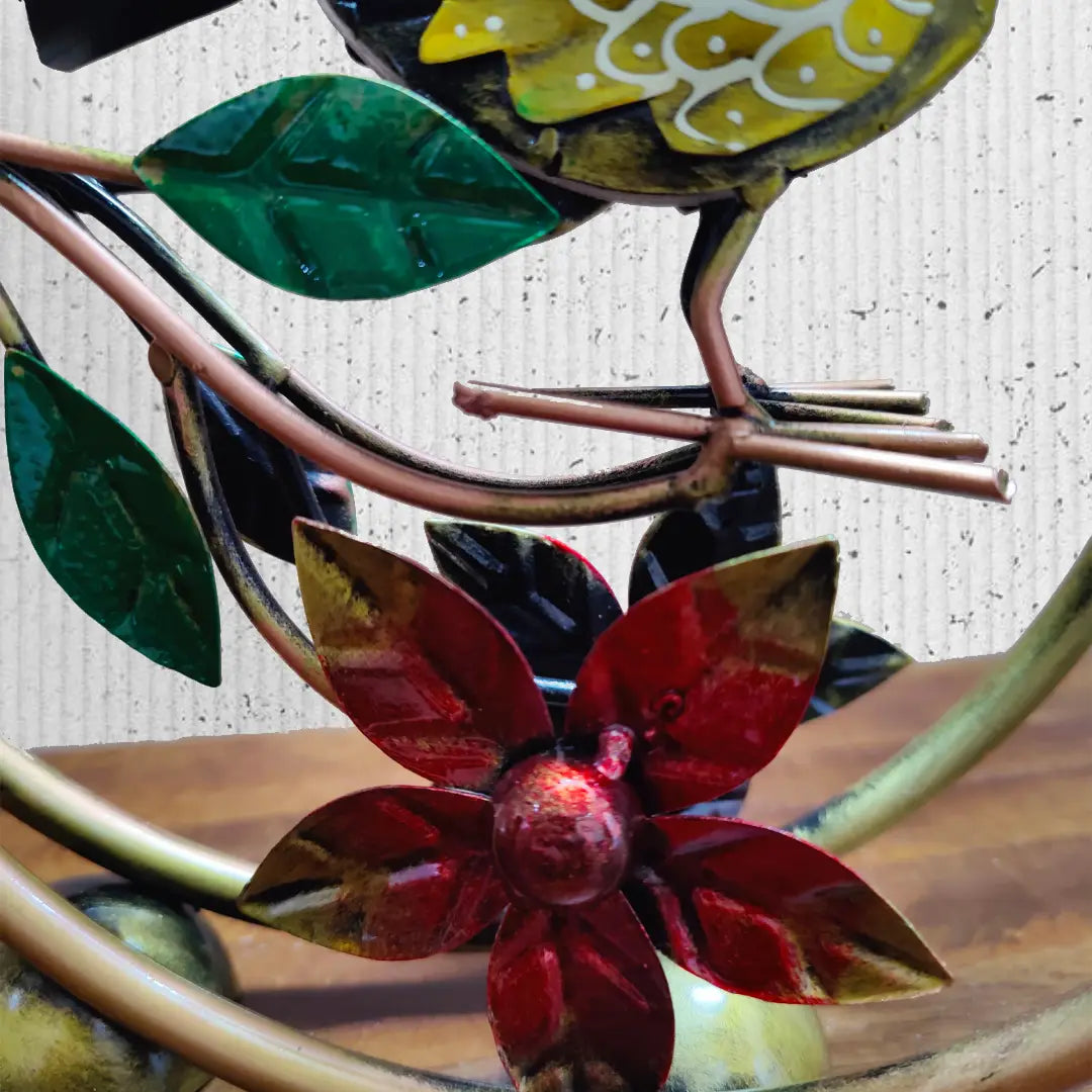 Round Bird Metal Tealight Holder