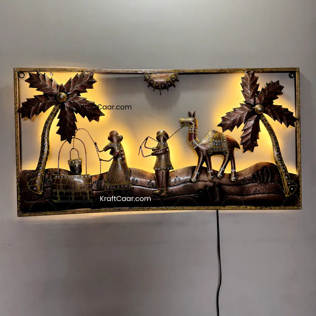 Rajasthan Village Theme Wall Decor with LED