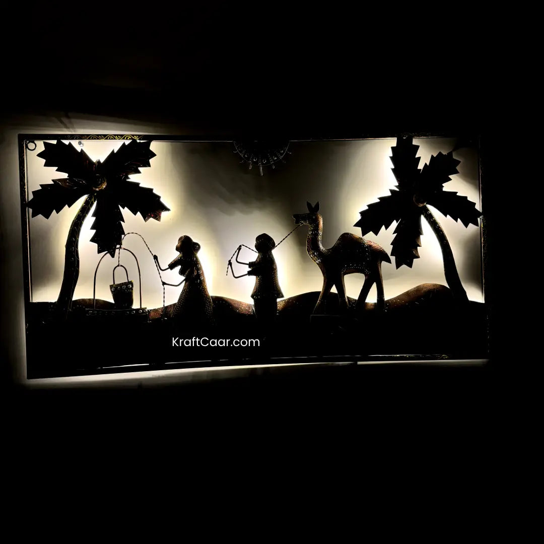Rajasthan Village Theme Wall Decor with LED