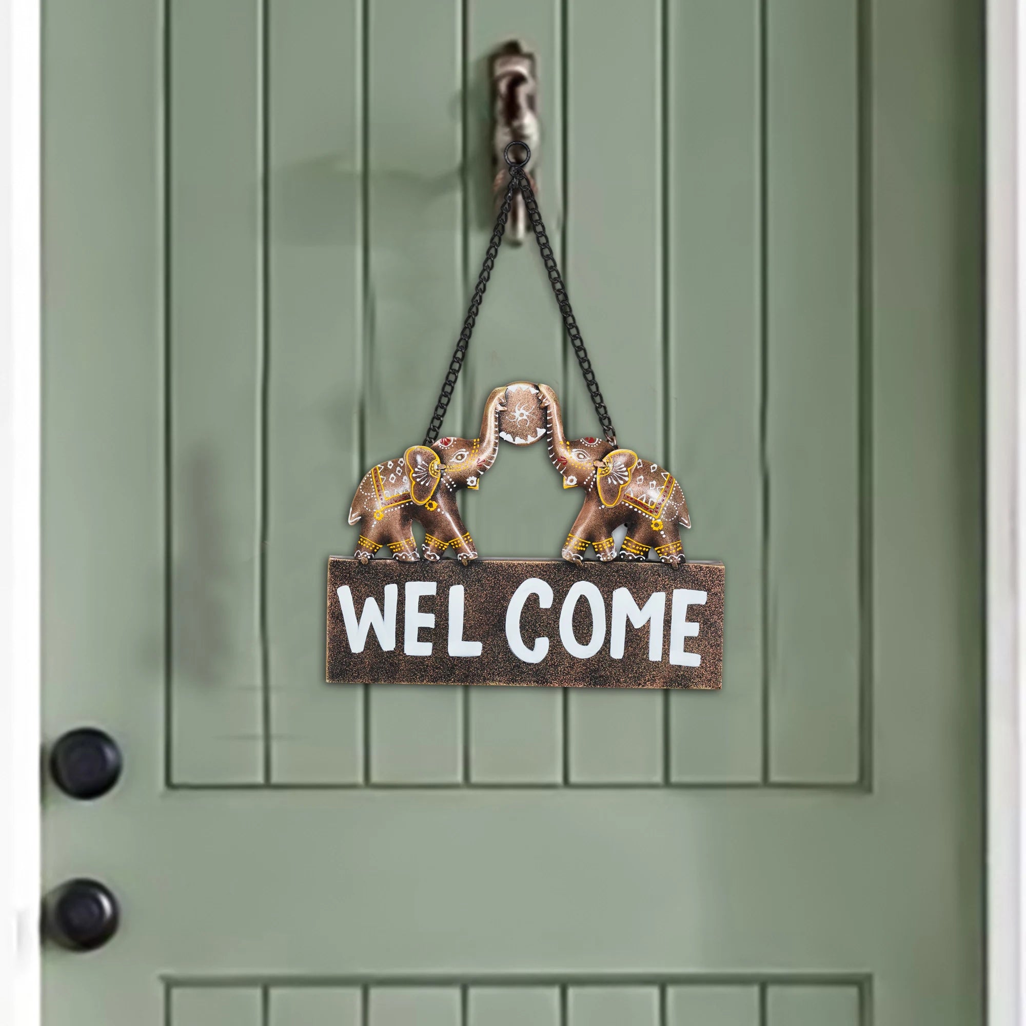 welcome wall hanging metal